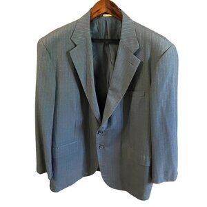 Brooks Brothers Mens Suit Jacket 48R Golden Fleece Hand-Tailored Pinstripe Gray